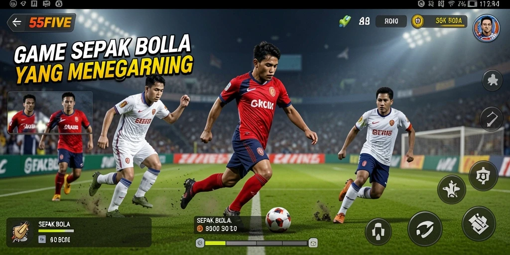 Antarmuka game Sepak Bola yang intuitif dan menarik