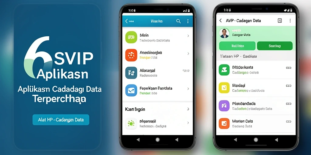Tampilan antarmuka aplikasi cadangan data 6SVIP yang user-friendly.