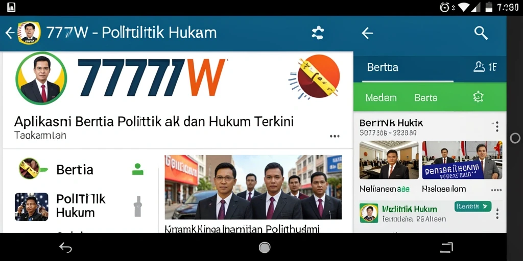 Antarmuka intuitif 7777W untuk berita politik dan hukum.