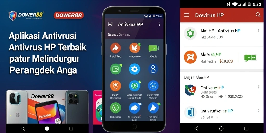 Tampilan antarmuka DOWER88 sebagai aplikasi Antivirus HP yang intuitif.