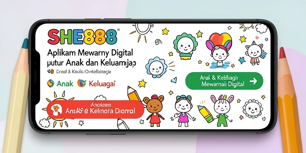 Tampilan antarmuka SHE888 saat anak-anak mewarnai.