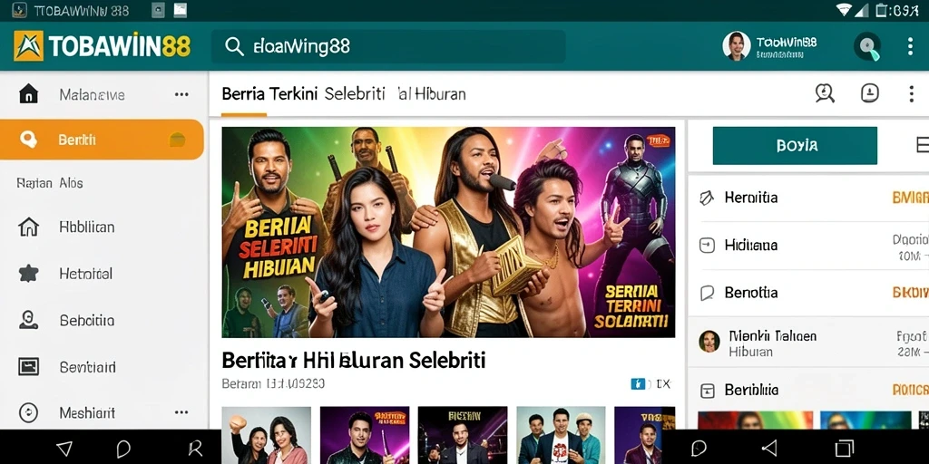 Tampilan antarmuka terbaru TOBAWIN88 yang menyajikan berita hiburan.